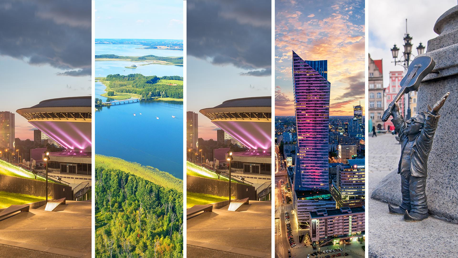 5 Topziele in Polen: Breslau, Danzig, Olsztyn-Mazury, Kattowitz und Warschau