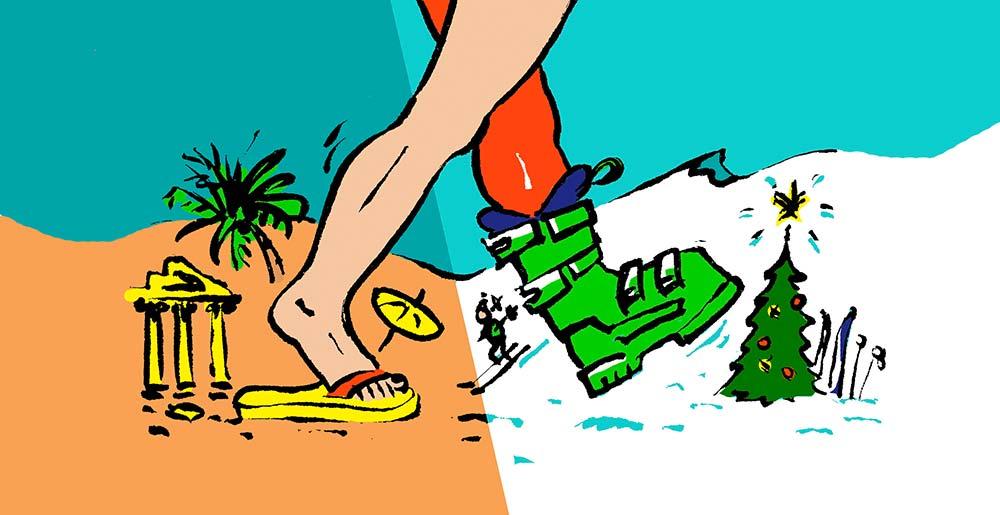 Illustration zu den Winterzielen am Dortmund Airport. Da ist für jeden Urlaubsgeschmack etwas dabei!