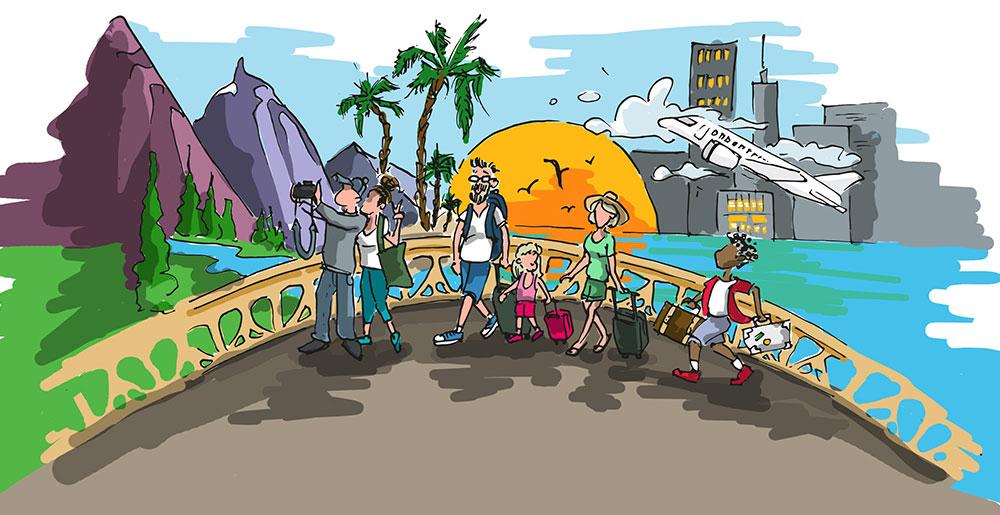 Illustration zur Urlaubsplanung mit Brückentagen