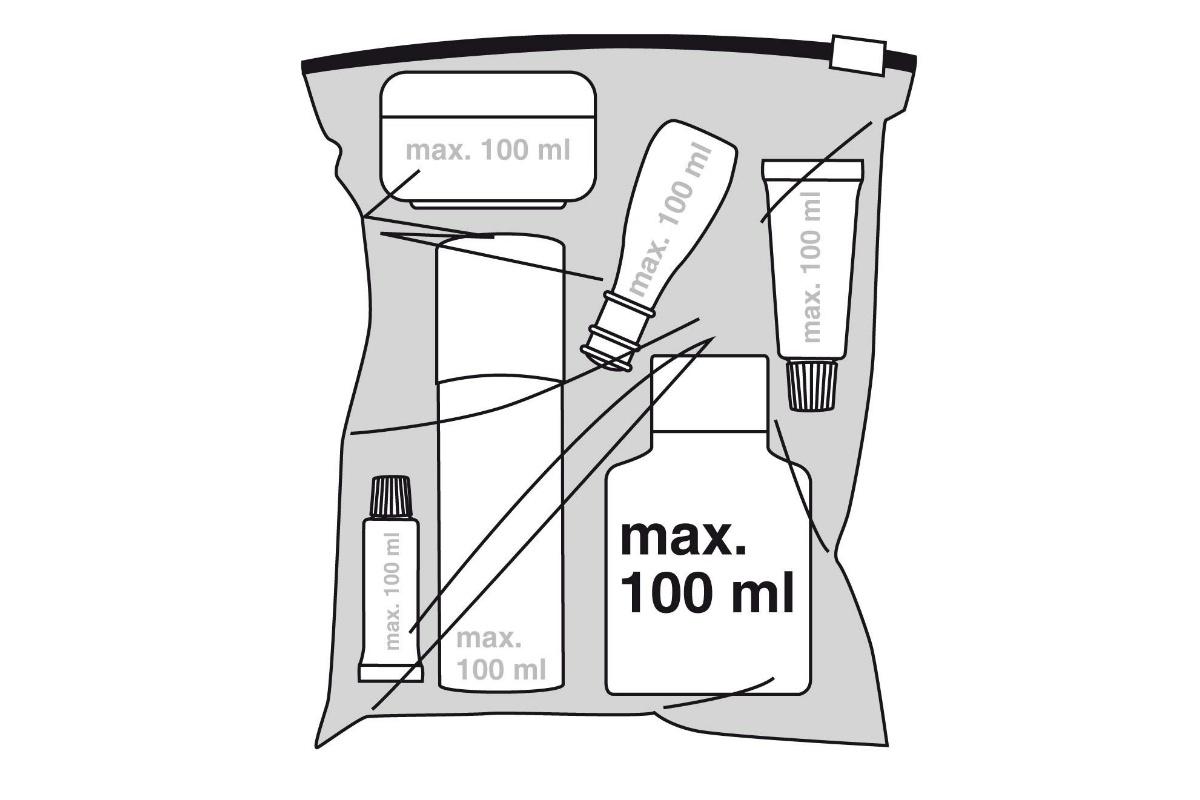 Zugelassene
  Behältergrößen für Flüssigkeiten im Handgepäck

 





