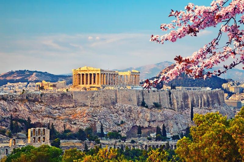 Die Akropolis in Athen im Frühjahr