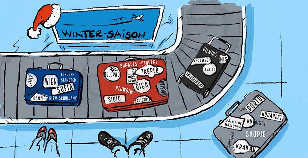 Illustration zu den Winterzielen 2021-2022 ab Dortmund Airport