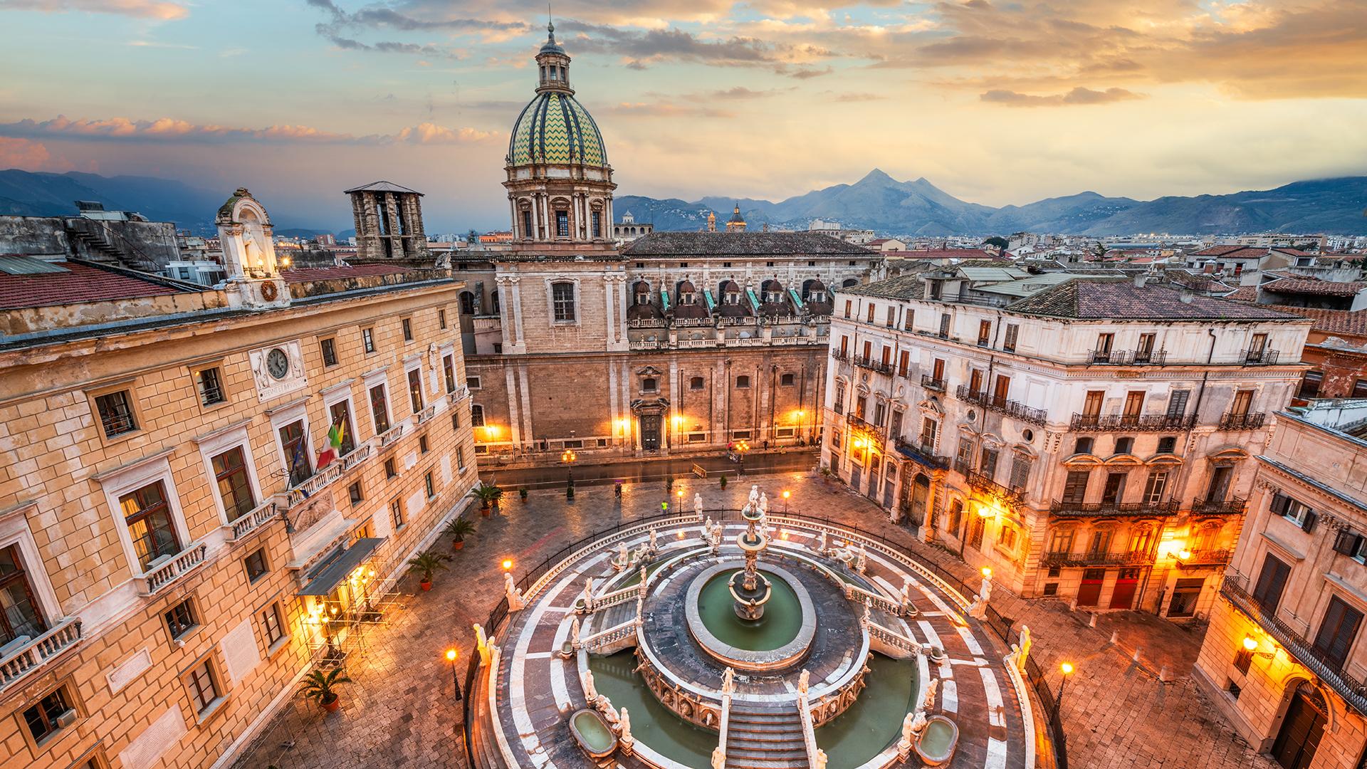 Praetorian Brunnen in der sizilianischen Hauptstadt Palermo