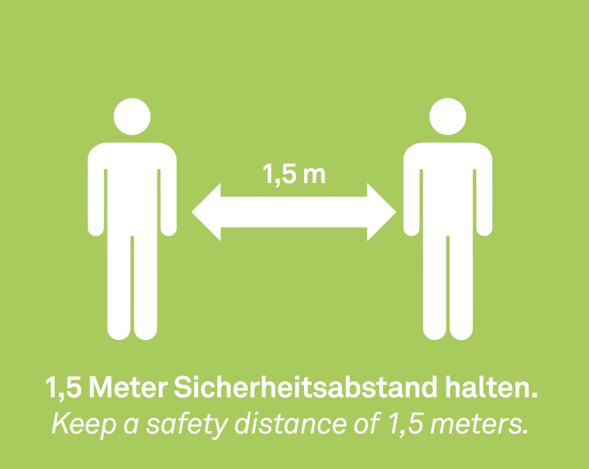 Corona Verhaltensregeln: Abstand zueinander einhalten