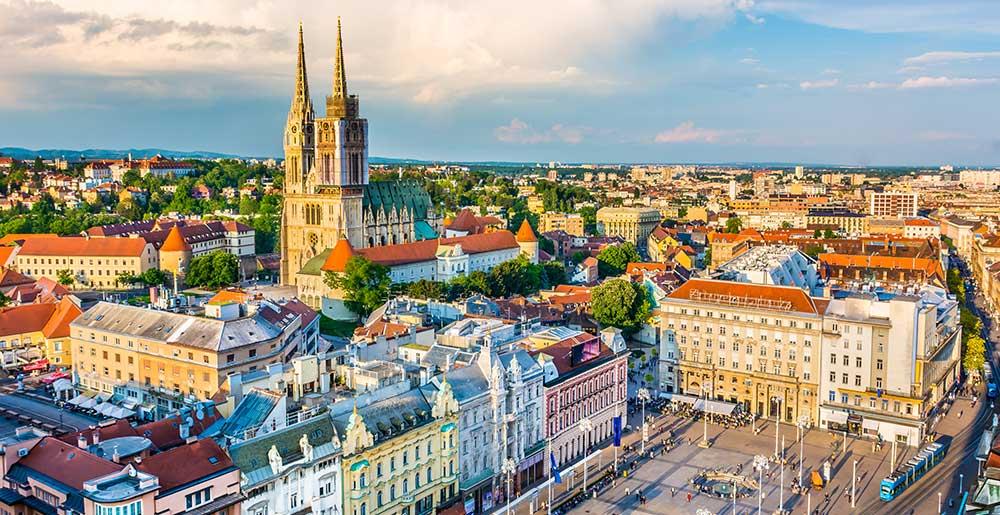 Luftbild von Zagreb der Hauptstadt Kroatiens