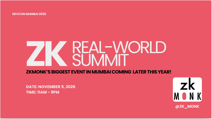 zkMonk ZK Summit Mumbai artwork with 5 November 2026 and 11 AM–9 PM details