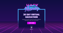HackMoney banner announcing a 30-day virtual DeFi hackathon hosted by ETHGlobal.