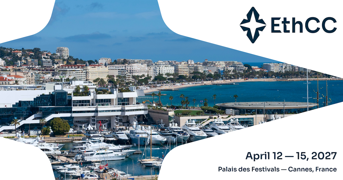 EthCC[10] official artwork showing Cannes and 12–15 April 2027