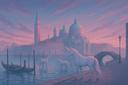Official ETHVenice artwork showing unicorns beside Venice canals