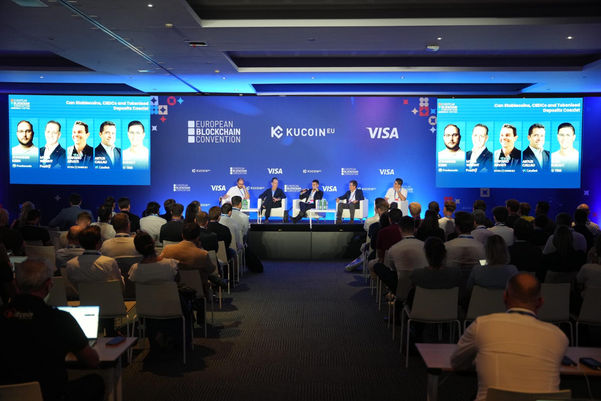 Panel discussion at a previous European Blockchain Convention.