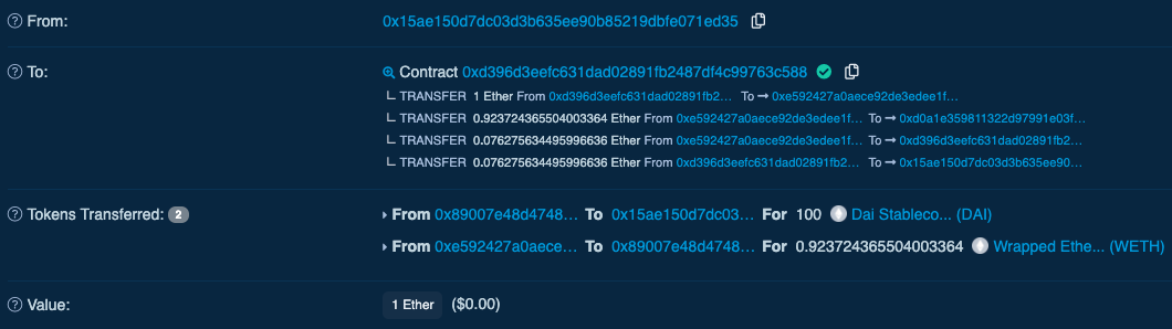 Buy with exact DAI
