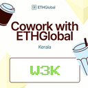 Cowork with ETHGlobal Kerala artwork with the Web3Kerala logo.