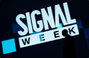 Signal Week branding displayed behind a silhouetted person in official website artwork.
