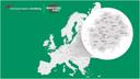 Europakarte mit Hervorhebung der Nürnberger Region