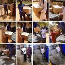 Fotocollage der Ankunft der Bücher in Niamey