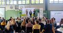 Prof. Moser, Prof. Henkel-Oberländer und Prof. Tittlbach bei der Anmoderation der Veranstaltung