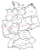 Deutschlandkarte mit Einteilung der Vertriebsgebiete von Viessmann Kühlsysteme