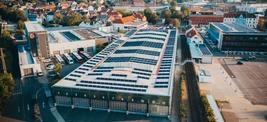 Busbetriebshof des Verkehrsbetriebs der Stadtwerke Osnabrück von oben
