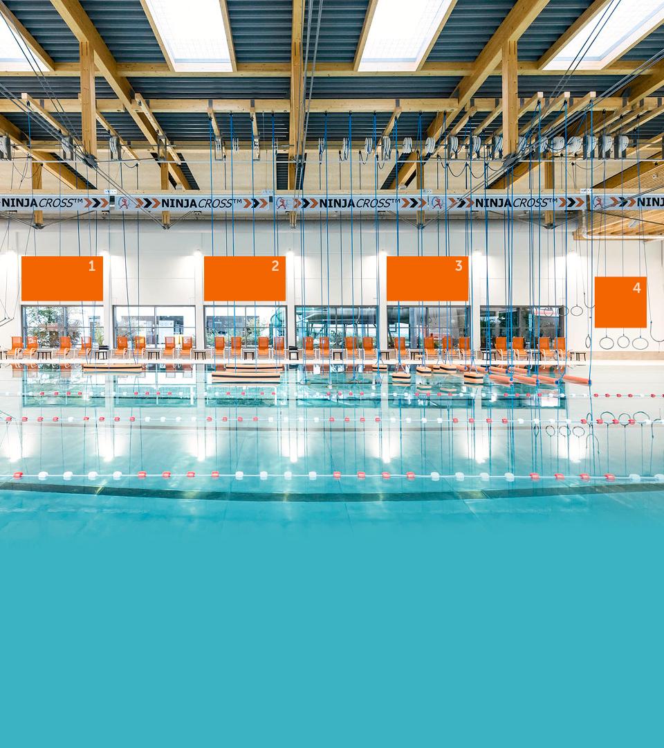 Werbeflächen am 33 m-Becken im Nettebad