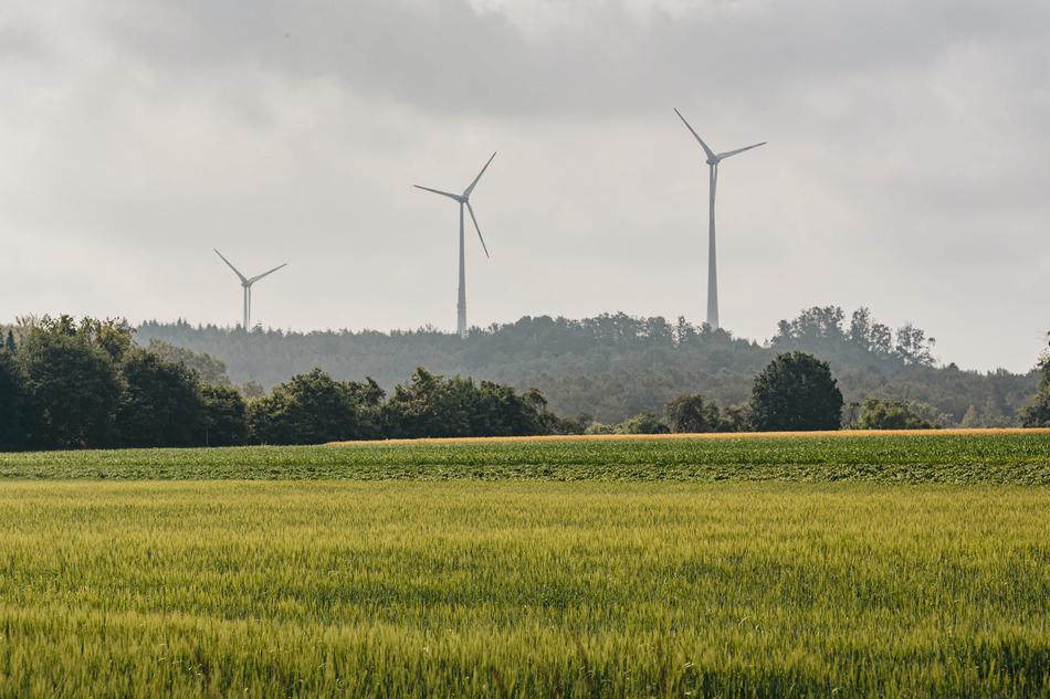 Windkraftanlagen auf Feld