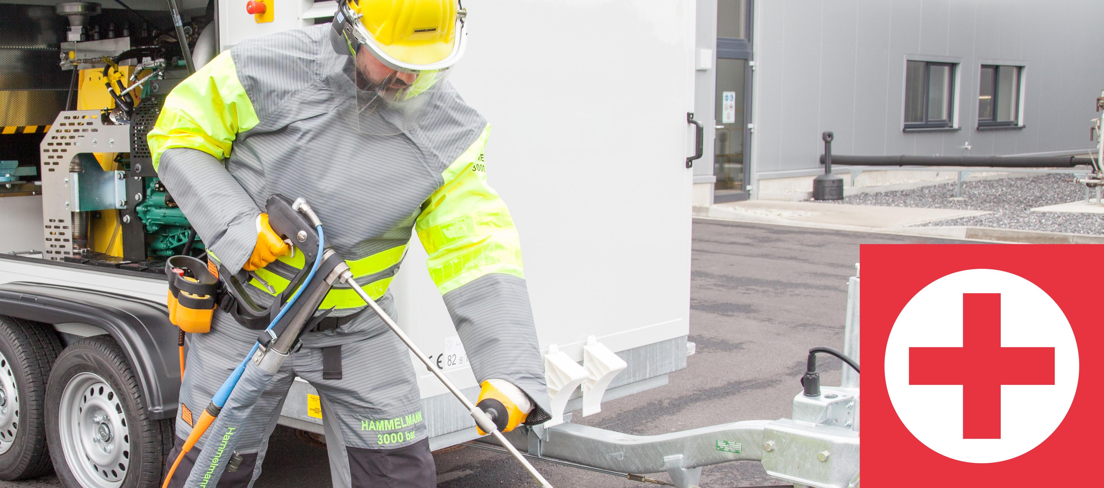 Sicheres Arbeiten mit Wasserstrahltechnik
