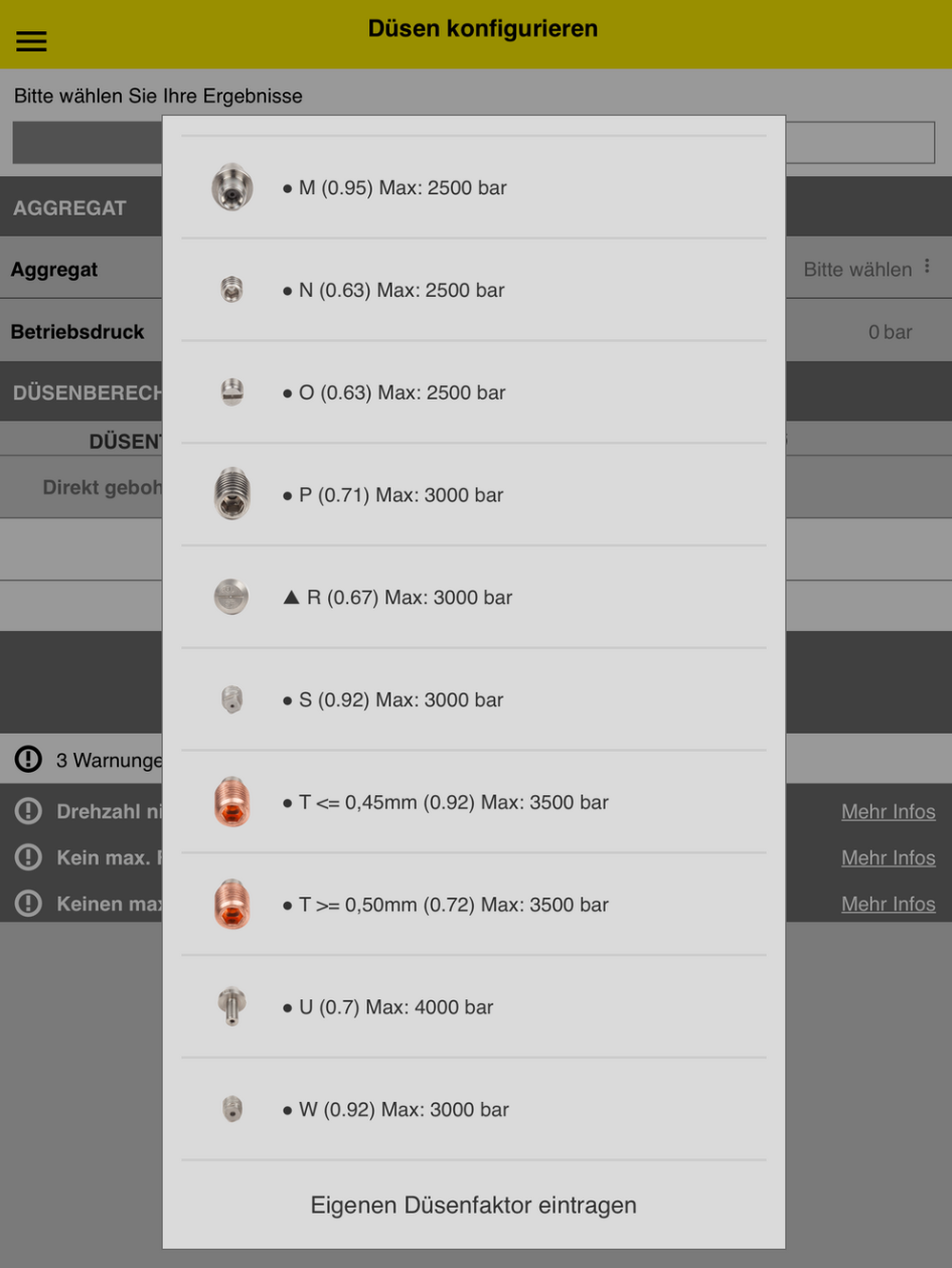 Hammelmann App Oberfläche