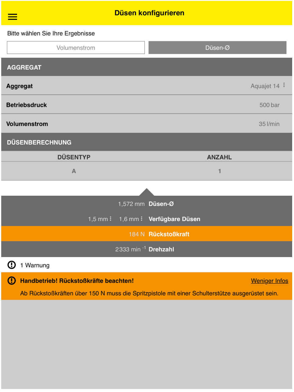 Hammelmann App Oberfläche