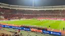 FCN-Stadion mit Airport Nürnberg Bande im Vordergrund
