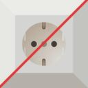 Druchgestrichene Steckdose