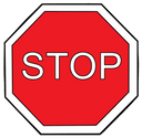 Die Abbildung zeigt das rote, achteckige Stop-Schild.