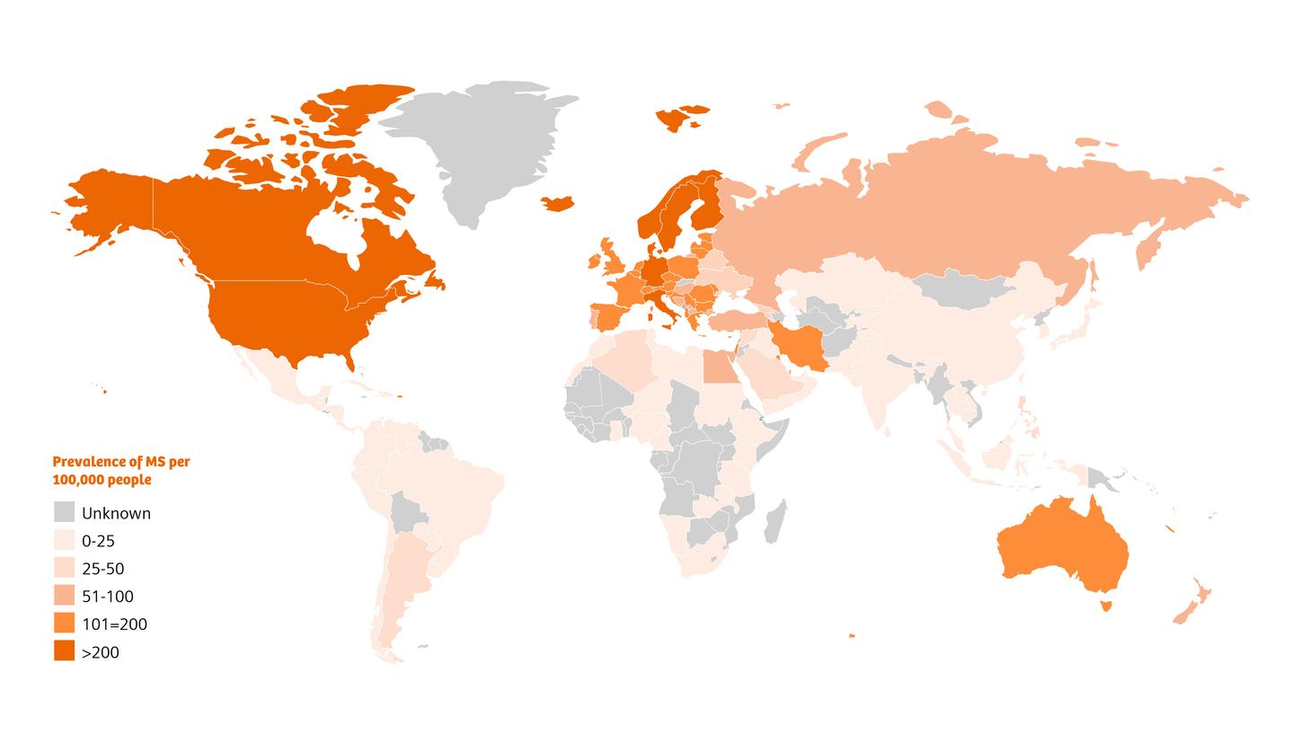 Siemens Healthineers MS Prevalence Map