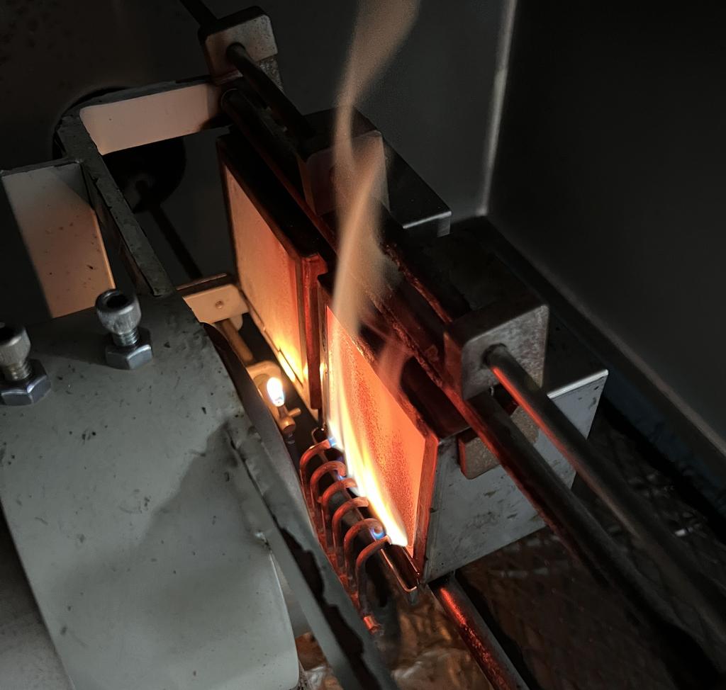 Material flammability test center