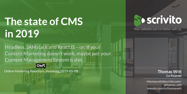 CMS-Lösungen in 2019: Headless, JAMstack und ReactJS