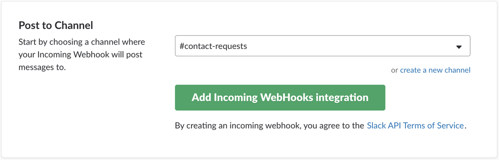 posting form content to a slack channel via an aws lambda function react contact form